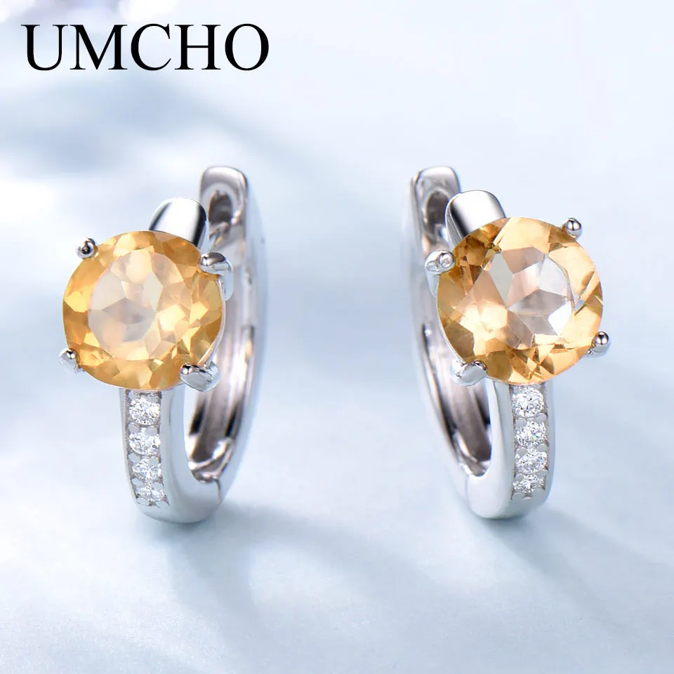 UMCHO 2.0ct Natural Citrine Clip Earrings For Women 100% Real 925 Sterling Silver Earrings Female Fine Jewelry Fashion 2018 New
UMCHO 2.0ct Natural Citrine Clip Earrings For Women 100% Real 925 Sterling Silver Earrings Female Fine Jewelry Fashion 2018 New