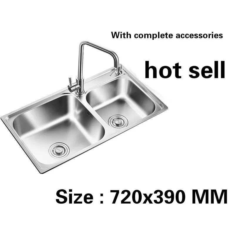 Free shipping kitchen sink 304 stainless steel normal double groove hot sell 720x390 MM
Free shipping kitchen sink 304 stainless steel normal double groove hot sell 720x390 MM