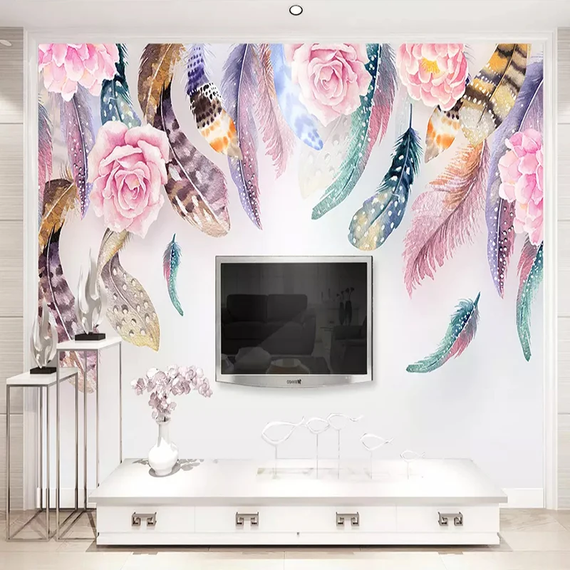 Custom Photo Wallpaper Modern Hand-painted Feather Murals Fashion Nordic Style Living Room Bedroom Background Wall Painting 3 D
Custom Photo Wallpaper Modern Hand-painted Feather Murals Fashion Nordic Style Living Room Bedroom Background Wall Painting 3 D