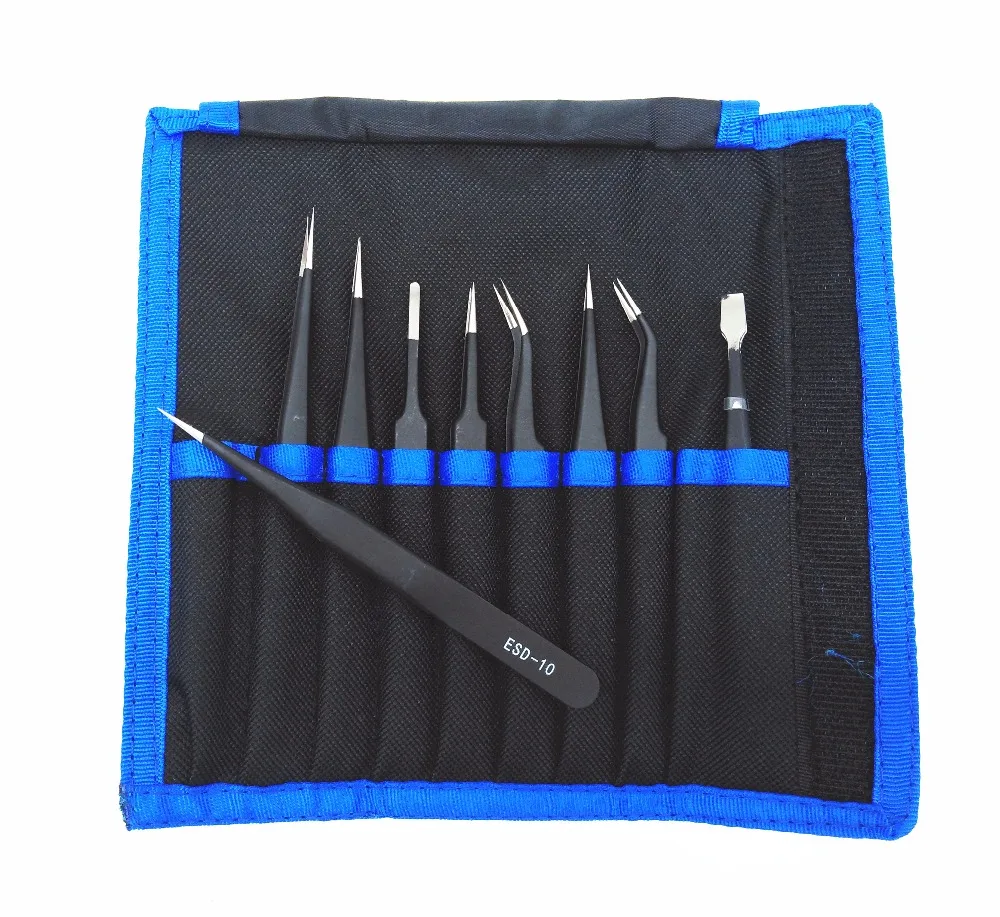 Milda 9 pcs ESD Tweezers Tools Kit Precision Anti-static Tweezers Set Stainless Steel Tweezers hand tools Repairing tools
Milda 9 pcs ESD Tweezers Tools Kit Precision Anti-static Tweezers Set Stainless Steel Tweezers hand tools Repairing tools