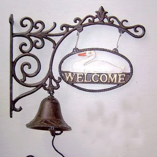 European and American pastoral classic Iron doorbell welcome doorbell wall bell hand bell in front doorbell goose logo
European and American pastoral classic Iron doorbell welcome doorbell wall bell hand bell in front doorbell goose logo