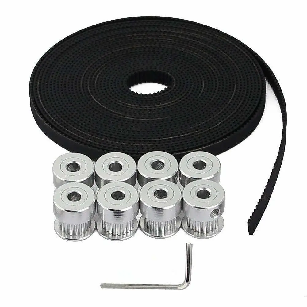 2mm Pitch 6mm Wide Open Timing Belt + 8pcs 5mm 20 Teeth Aluminum Timing Pulley Wheel For Reprap 3d Printer Prusa I3 Mendelmax
2mm Pitch 6mm Wide Open Timing Belt + 8pcs 5mm 20 Teeth Aluminum Timing Pulley Wheel For Reprap 3d Printer Prusa I3 Mendelmax