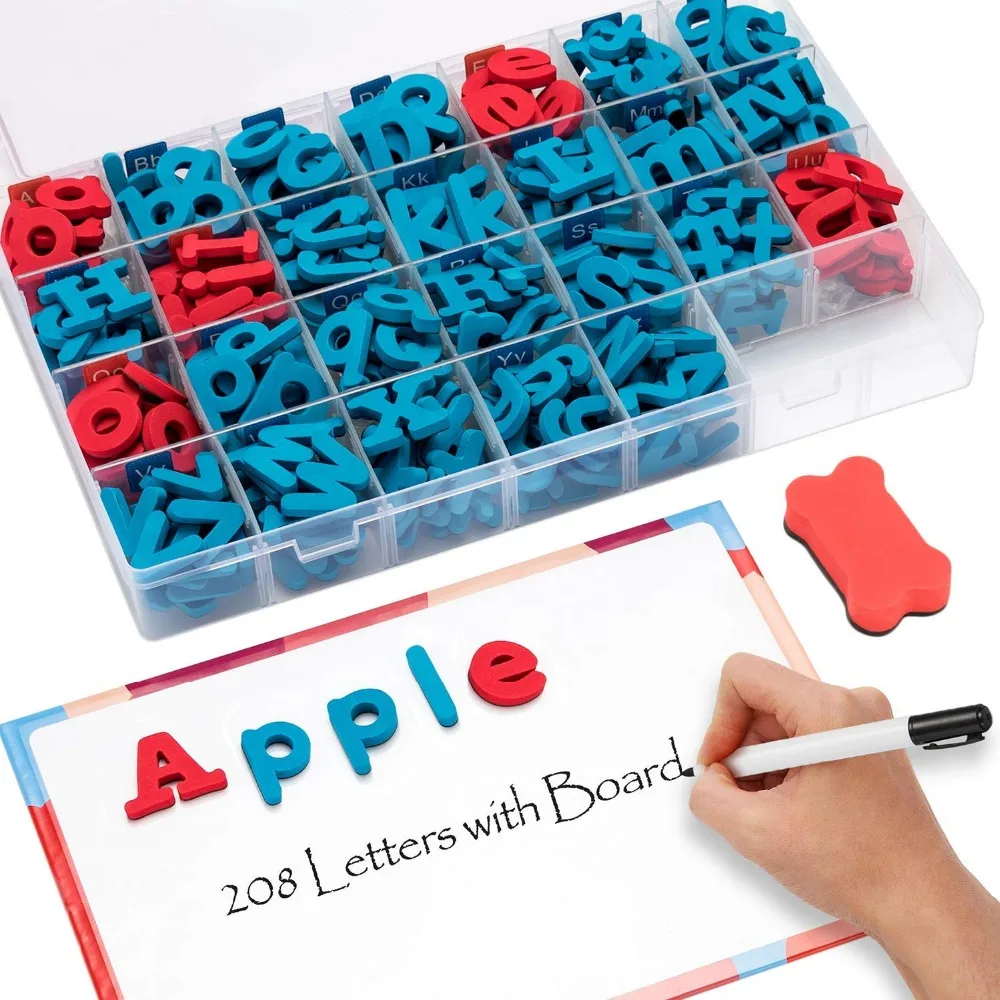Magnetic Letters Toys for Children Boys 208pcs Foam Magnets Alphabet Magnet Board Educational Toy for Preschool Learning Oyuncak
Magnetic Letters Toys for Children Boys 208pcs Foam Magnets Alphabet Magnet Board Educational Toy for Preschool Learning Oyuncak