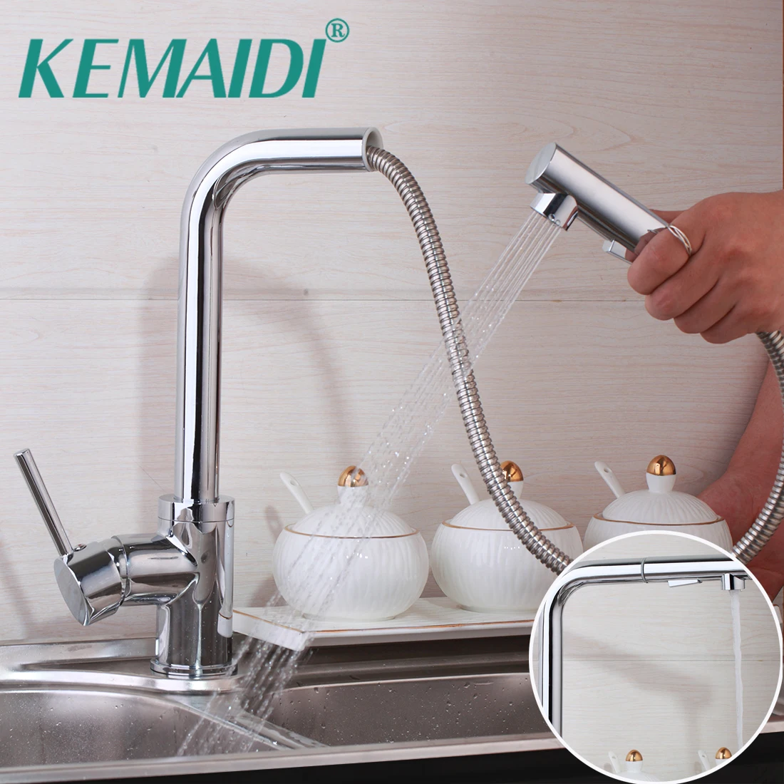Кухонный Смеситель KEMAIDI, 2 функции, вытяжной кран для горячей и холодной кухни, Твердый латунный кран для воды, кухонные краны, хромированная отделка
Кухонный Смеситель KEMAIDI, 2 функции, вытяжной кран для горячей и холодной кухни, Твердый латунный кран для воды, кухонные краны, хромированная отделка