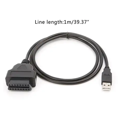 16Pin OBD2 USB girişli şarj cihazı adaptör kablosu konnektörü teşhis aracı