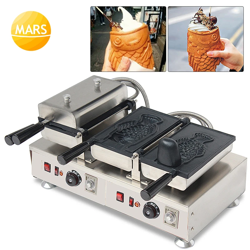 Commercial 110V 220V Open Mouth Taiyaki Machine Fish Shape Waffle Maker Pan Electric Ice Cream Taiyaki Maker
Commercial 110V 220V Open Mouth Taiyaki Machine Fish Shape Waffle Maker Pan Electric Ice Cream Taiyaki Maker