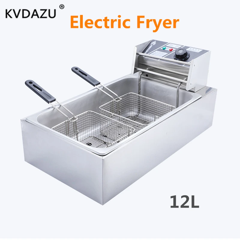 Commercial 2 Sieves big tanks electric deep fryer french fries machine oven pot food frying machine fried chicken row cooker
Commercial 2 Sieves big tanks electric deep fryer french fries machine oven pot food frying machine fried chicken row cooker