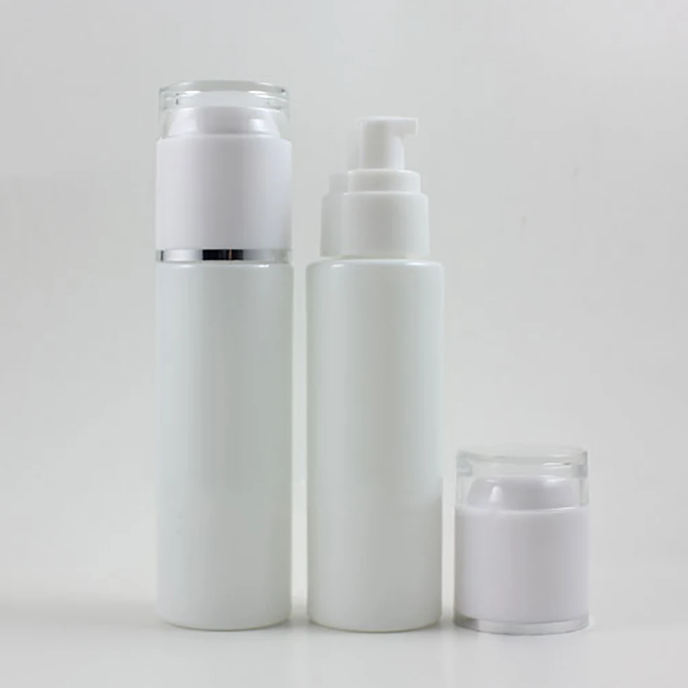 60ml round white glass lotion bottle with acrylic cap,wholesale glass 2 ounce cosmetic bottles for liquid cream and lotion
60ml round white glass lotion bottle with acrylic cap,wholesale glass 2 ounce cosmetic bottles for liquid cream and lotion