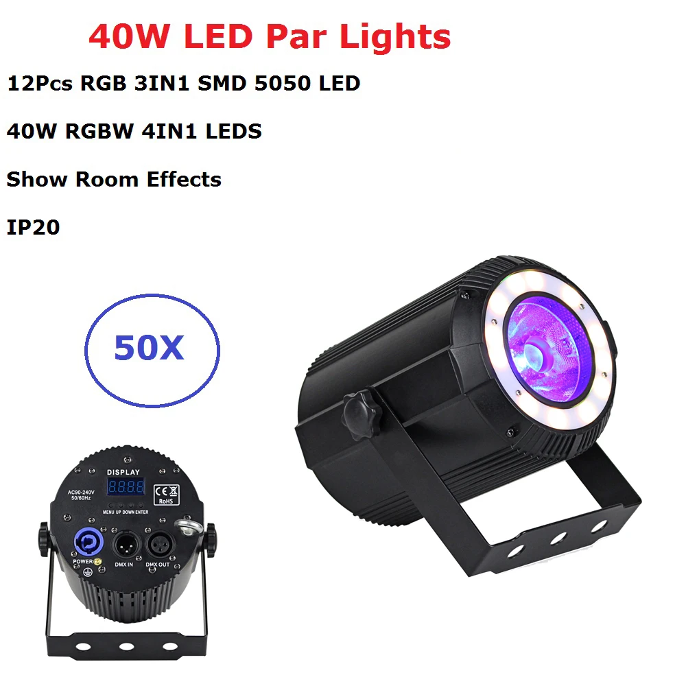 50 Units Mini 40W RGBW 4IN1 LED Flat Par Lights Wash Beam Effect Portable Par Cans IP20 With 12Pcs RGB 3IN1 SMD 5050 LEDs
50 Units Mini 40W RGBW 4IN1 LED Flat Par Lights Wash Beam Effect Portable Par Cans IP20 With 12Pcs RGB 3IN1 SMD 5050 LEDs