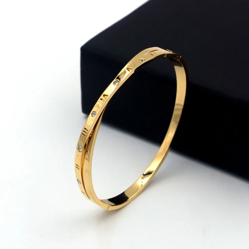 Classic Brand Jewelry Cross Zircon and Roman Numerals Woman Bangle Titanium Steel Top Quality Bracelet Love Bangle Gift
Classic Brand Jewelry Cross Zircon and Roman Numerals Woman Bangle Titanium Steel Top Quality Bracelet Love Bangle Gift