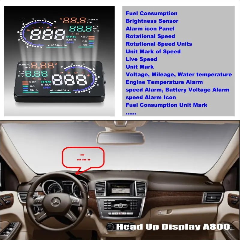 Автомобильный HUD проекционный дисплей для Mercedes Benz M/ML Class MB W164 ML350/ML300/ML250 Автомобильный безопасный экран вождения Plug And Play
Автомобильный HUD проекционный дисплей для Mercedes Benz M/ML Class MB W164 ML350/ML300/ML250 Автомобильный безопасный экран вождения Plug And Play