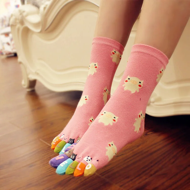 3 Pairs Women's Cotton Five Finger Socks Cartoon Lovely Mid-tube 5 Toe Novelty Socks With Separate Toes
3 Pairs Women's Cotton Five Finger Socks Cartoon Lovely Mid-tube 5 Toe Novelty Socks With Separate Toes