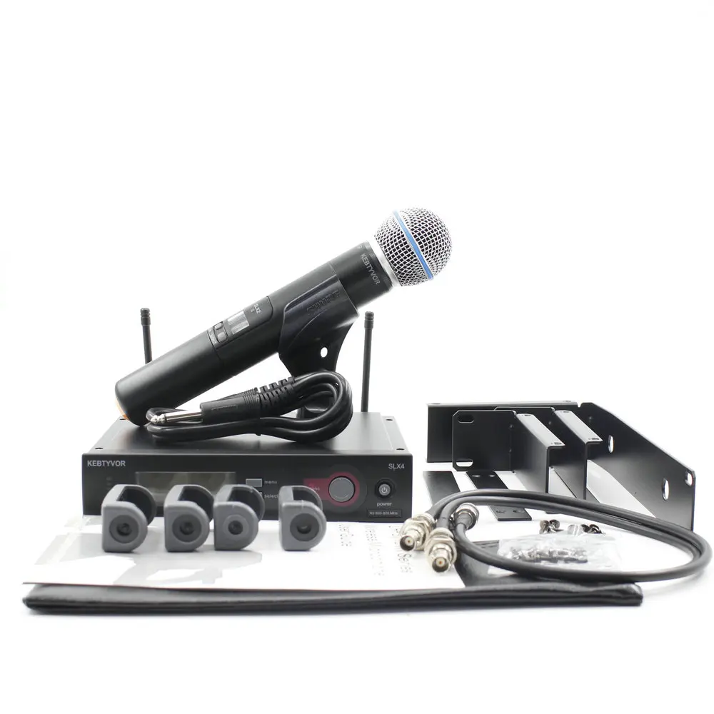 SLX24/BETA58 UHF Professional Handheld Wireless Microphone System with Rack Mounting Bracket Rack Kits Microfone
SLX24/BETA58 UHF Professional Handheld Wireless Microphone System with Rack Mounting Bracket Rack Kits Microfone