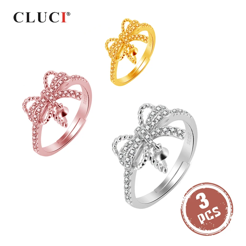 CLUCI 3pcs 925 Sterling Silver Zircon Ring for Women Engagement Silver 925 Pearl Ring Mounting Adjustable Rings SR2131SB
CLUCI 3pcs 925 Sterling Silver Zircon Ring for Women Engagement Silver 925 Pearl Ring Mounting Adjustable Rings SR2131SB