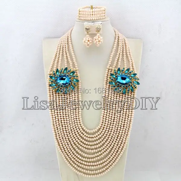 African Wedding Beads Jewelry Sets Nigerian Beads Crystal Necklaces Bracelet Earrings Sets HD0747
African Wedding Beads Jewelry Sets Nigerian Beads Crystal Necklaces Bracelet Earrings Sets HD0747