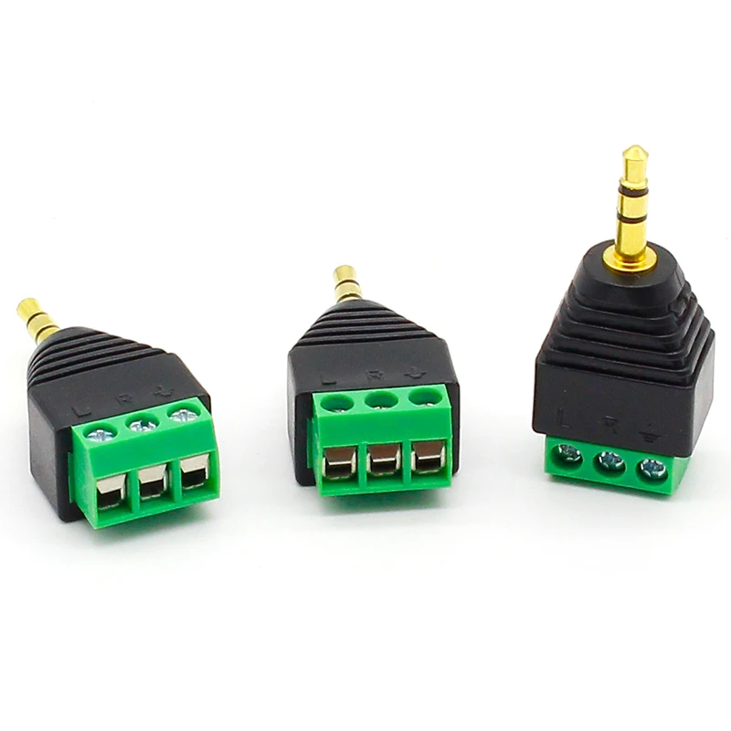 3pcs 3.5mm 3ploe 1/8 Inch Stereo Male Plug to AV Screw Video Balun Terminal Jack 3.5 mm Male 3 pin Terminal Block Plug Connector
3pcs 3.5mm 3ploe 1/8 Inch Stereo Male Plug to AV Screw Video Balun Terminal Jack 3.5 mm Male 3 pin Terminal Block Plug Connector