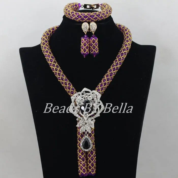 Charming Single Row Purple Crystal Beads Necklace Nigerian Wedding African Beads Jewelry Set New Brooch Free Shipping ABF527
Charming Single Row Purple Crystal Beads Necklace Nigerian Wedding African Beads Jewelry Set New Brooch Free Shipping ABF527