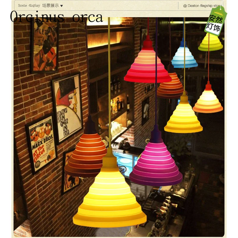 Nordic simple creative personality colorful decorative chandeliers milk tea shop children's room window silicone Pendant
Nordic simple creative personality colorful decorative chandeliers milk tea shop children's room window silicone Pendant