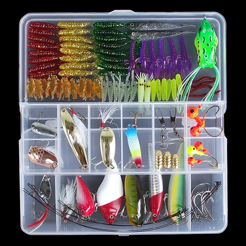 100pcs fishing lure carp fishing accessories iscas artificiais lote soft frog lure hard metal baits hook tackle kit fishing set
100pcs fishing lure carp fishing accessories iscas artificiais lote soft frog lure hard metal baits hook tackle kit fishing set