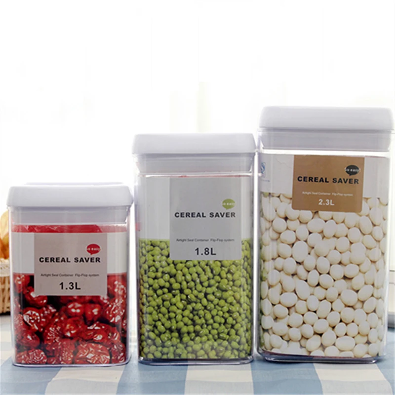 1.3L/1.8L/2.3L Kitchen Food Storage Box Seal Clear Easy-Buckle Plastic Jar Grains Biscuit Milk Powder Storage Containers
1.3L/1.8L/2.3L Kitchen Food Storage Box Seal Clear Easy-Buckle Plastic Jar Grains Biscuit Milk Powder Storage Containers