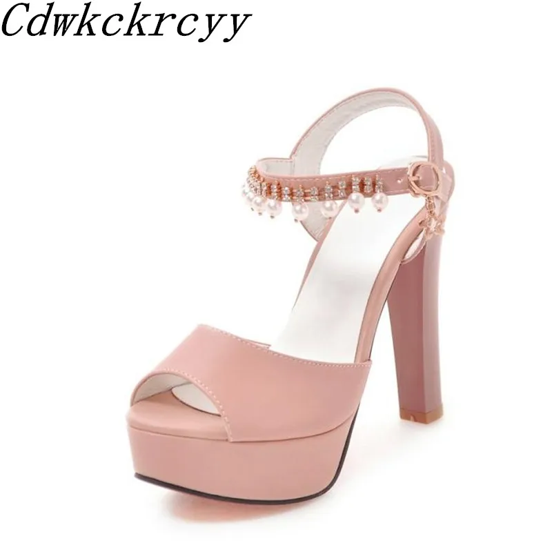 Summer New pattern fashion Pink Sweet Super high heel Fish mouth Women sandals Thick bottom Waterproof Beads Sandals size 34-43
Summer New pattern fashion Pink Sweet Super high heel Fish mouth Women sandals Thick bottom Waterproof Beads Sandals size 34-43