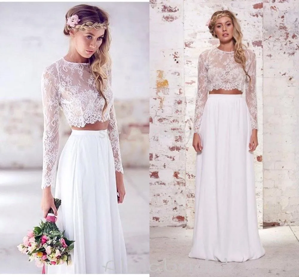 Two Pieces Vestido De Noiva Muslim Wedding Dresses A-line Long Sleeves Chiffon Lace Beach Boho Wedding Gown Bridal Dress
Two Pieces Vestido De Noiva Muslim Wedding Dresses A-line Long Sleeves Chiffon Lace Beach Boho Wedding Gown Bridal Dress