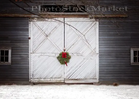 Festive Barn Door Holiday Wreath Red Bow New England Winter backdrop Computer print christmas background
Festive Barn Door Holiday Wreath Red Bow New England Winter backdrop Computer print christmas background