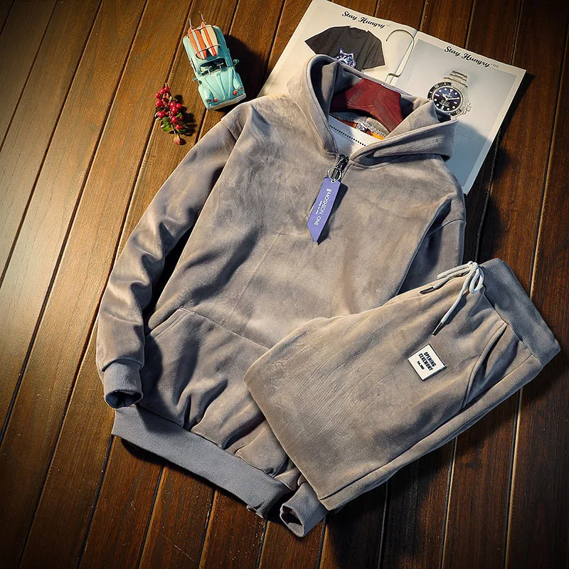 Winter Tracksuits For Men Suit Thicken Fleece Pullover Sweatshirt + Pants Suit Sportswear Set Male Hoodie Sporting Suits 2PS
Winter Tracksuits For Men Suit Thicken Fleece Pullover Sweatshirt + Pants Suit Sportswear Set Male Hoodie Sporting Suits 2PS