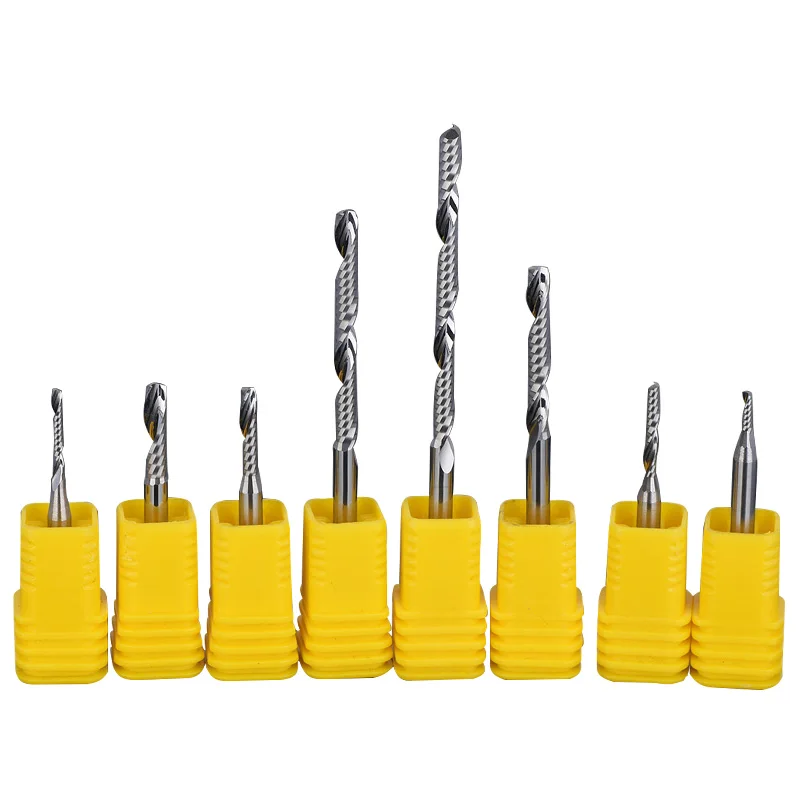 5pcs 3 3.175 4 6mm 8mm 10mm 12mm Carbide right left turn engraving CNC Router Bits One Single Flute End Mill Tools Aluminum
5pcs 3 3.175 4 6mm 8mm 10mm 12mm Carbide right left turn engraving CNC Router Bits One Single Flute End Mill Tools Aluminum