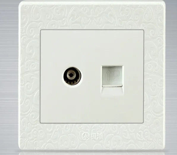 New arrivals! White 2 in 1 Computer and TV wall Socket / Outlet 10A 220--250V Panel material PC anti-fire retardant 1pcs
New arrivals! White 2 in 1 Computer and TV wall Socket / Outlet 10A 220--250V Panel material PC anti-fire retardant 1pcs