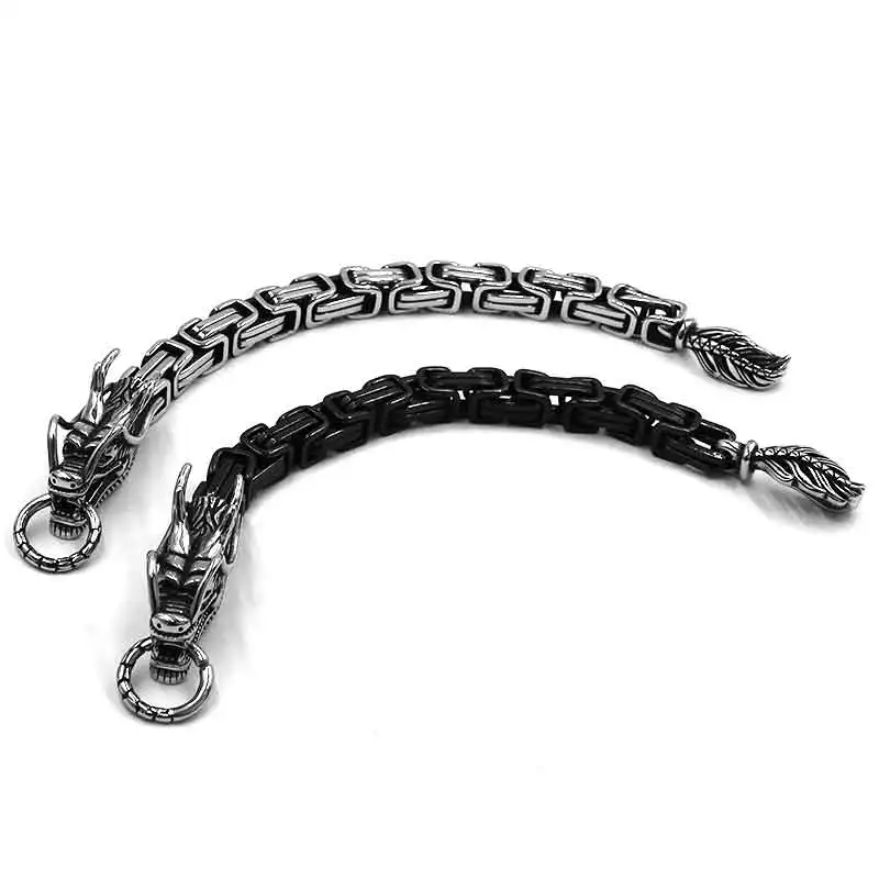 Dragon Head Bracelet Stainless Steel Jewelry Black Silver Color Punk Link Chain Biker Mens Bracelet SJB0360
Dragon Head Bracelet Stainless Steel Jewelry Black Silver Color Punk Link Chain Biker Mens Bracelet SJB0360