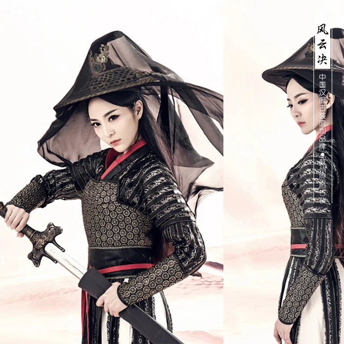 Feng Yun Jue 2016 Spring Costume Exhibition Swordlady Hanfu Costume for Women Chivalrous Women Costume Black Armour with Hat
Feng Yun Jue 2016 Spring Costume Exhibition Swordlady Hanfu Costume for Women Chivalrous Women Costume Black Armour with Hat