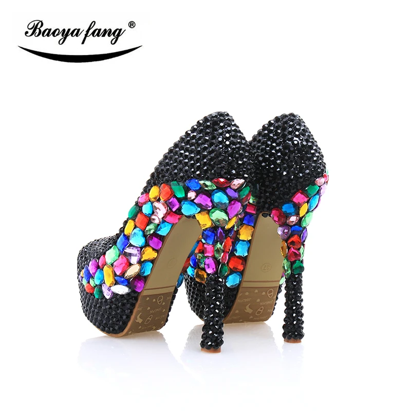 Luxury Black small crystal Wedding shoes 2017 New women shoes party shoes Bridal platform shoes big Multicolor women high heels
Luxury Black small crystal Wedding shoes 2017 New women shoes party shoes Bridal platform shoes big Multicolor women high heels