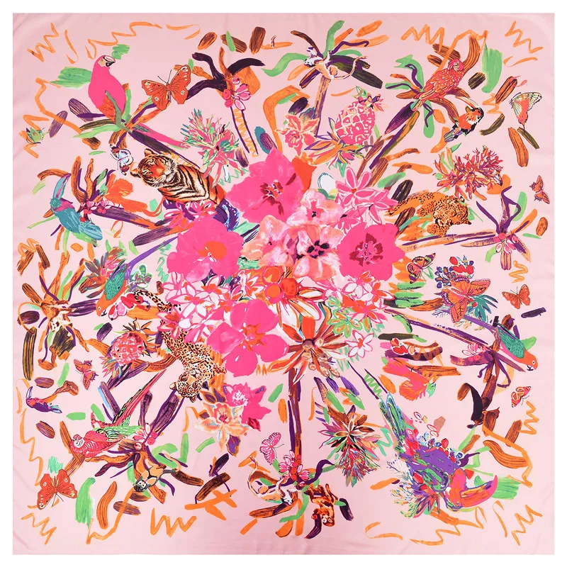 POBING 130CM*130CM Silk Scarf Women Large Shawls Luxury Floral Birds Graffiti Square Scarves Echarpes Foulards Femme Neckerchief
POBING 130CM*130CM Silk Scarf Women Large Shawls Luxury Floral Birds Graffiti Square Scarves Echarpes Foulards Femme Neckerchief