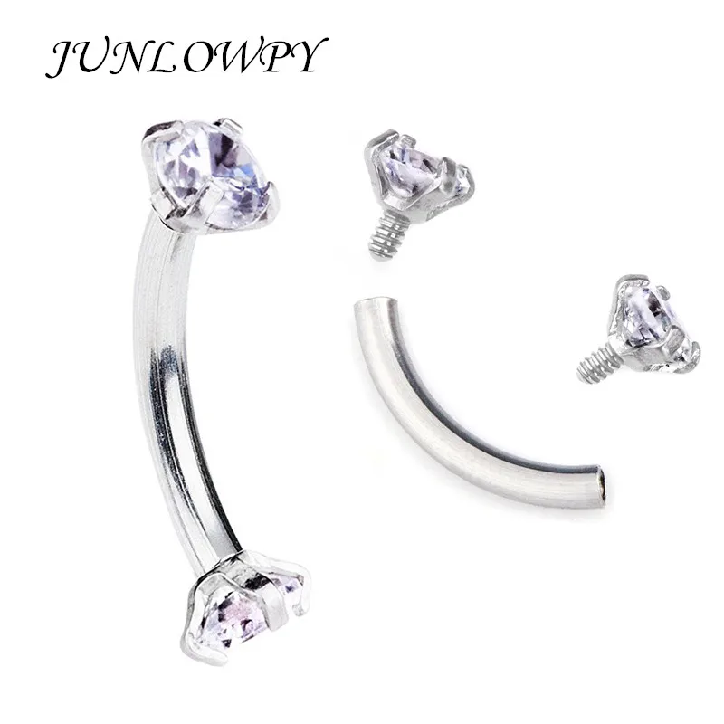 Tragus Earring Internally Thread Cubic Zircon Stainless Steel Curved Barbell Piercing Eyebrow Ring Body Jewelry
Tragus Earring Internally Thread Cubic Zircon Stainless Steel Curved Barbell Piercing Eyebrow Ring Body Jewelry