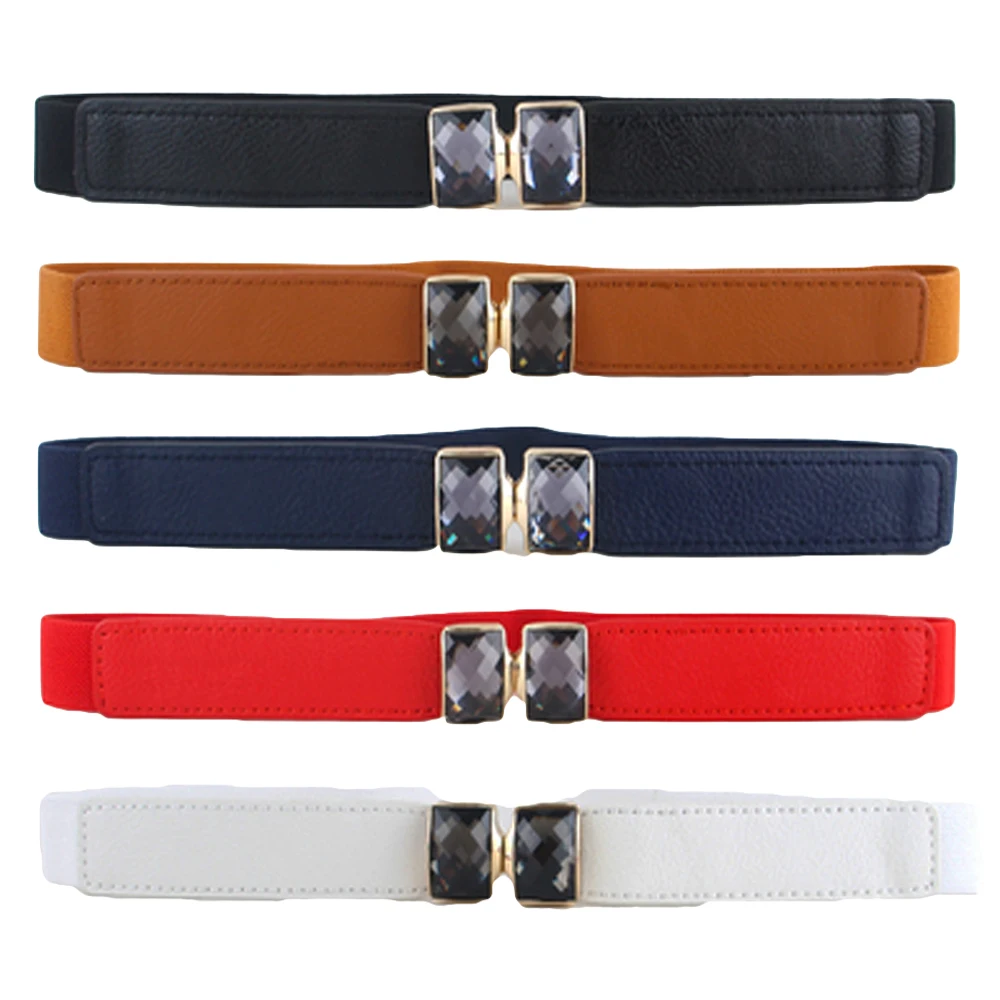 Women Fashion Skinny Faux Leather Rhinestone Buckle Elastic Stretch Waist Belt BLTLL0111
Women Fashion Skinny Faux Leather Rhinestone Buckle Elastic Stretch Waist Belt BLTLL0111