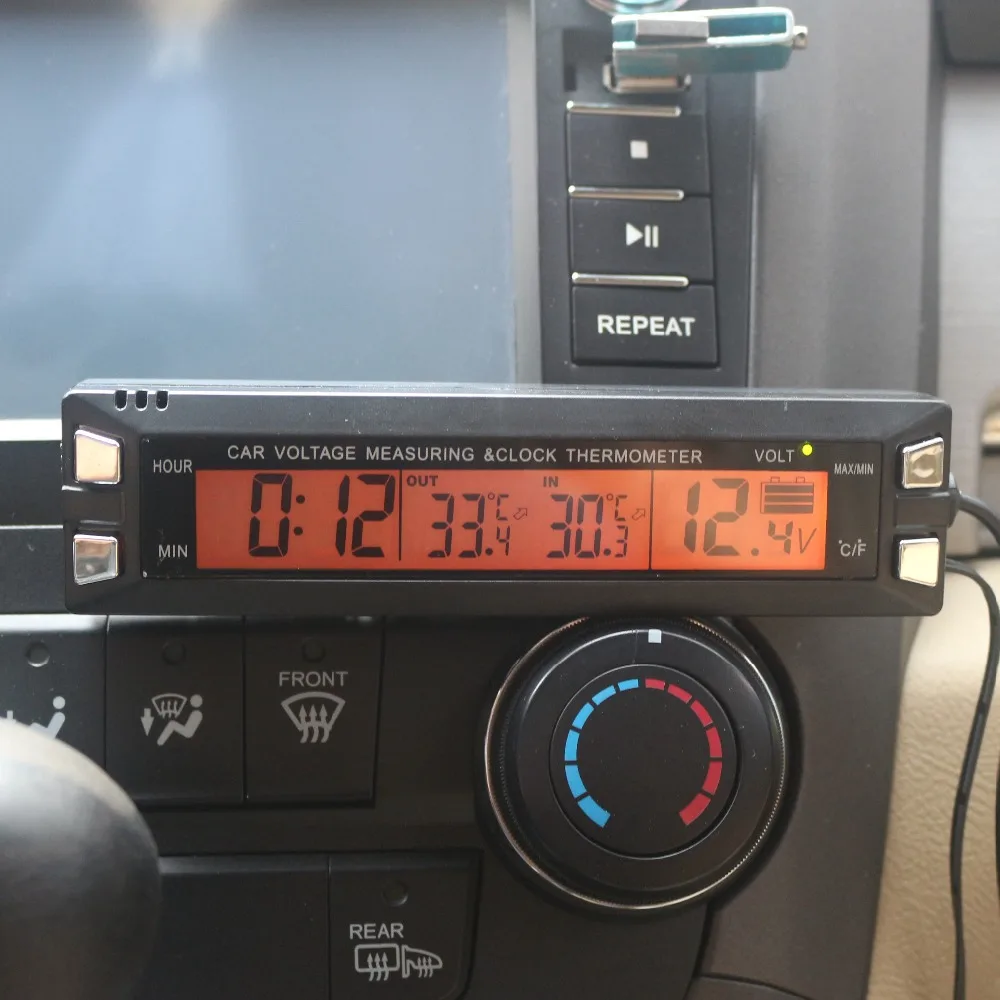 Multifunctional 3 in 1 Car Digital Clock Voltage Temperature Meter Thermometer Voltmeter with two back-light colors EC30
Multifunctional 3 in 1 Car Digital Clock Voltage Temperature Meter Thermometer Voltmeter with two back-light colors EC30
