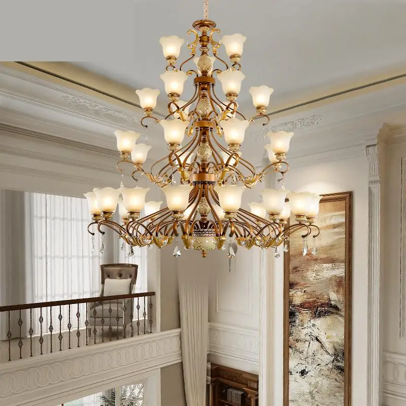 European Villa Led large Chandelier resin living room lighting staircase duplex Chandeliers Ceiling three-layer crystal lamps
European Villa Led large Chandelier resin living room lighting staircase duplex Chandeliers Ceiling three-layer crystal lamps