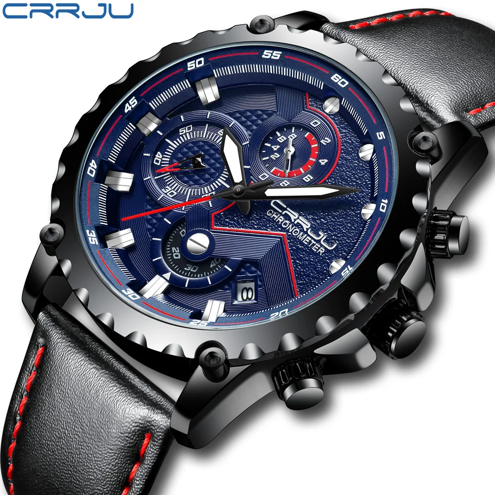 Relogio Masculino Mens Watches CRRJU Top Brand Luxury Quartz Blue Watch Men Casual Leather Military Waterproof Sport Wrist Watch
Relogio Masculino Mens Watches CRRJU Top Brand Luxury Quartz Blue Watch Men Casual Leather Military Waterproof Sport Wrist Watch