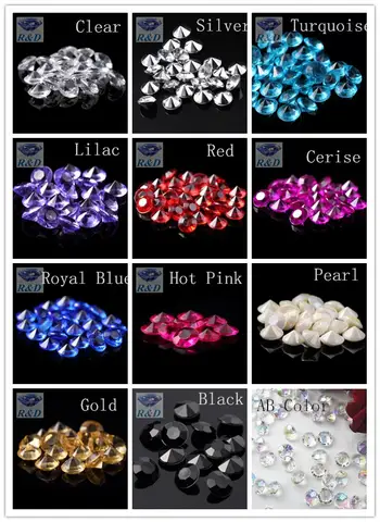 Confettis en acrylique pour décoration de mariage, 500 pièces/lot, 16 couleurs, 10mm, 4Carat