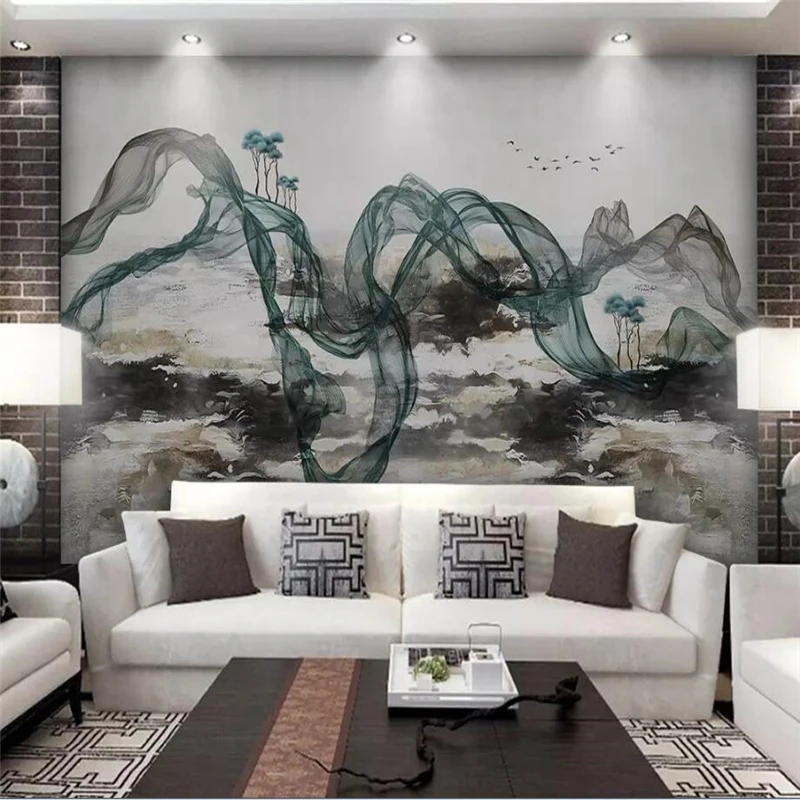 Decorative wallpaper New Chinese style creative abstract oil painting landscape line background wall painting
Decorative wallpaper New Chinese style creative abstract oil painting landscape line background wall painting