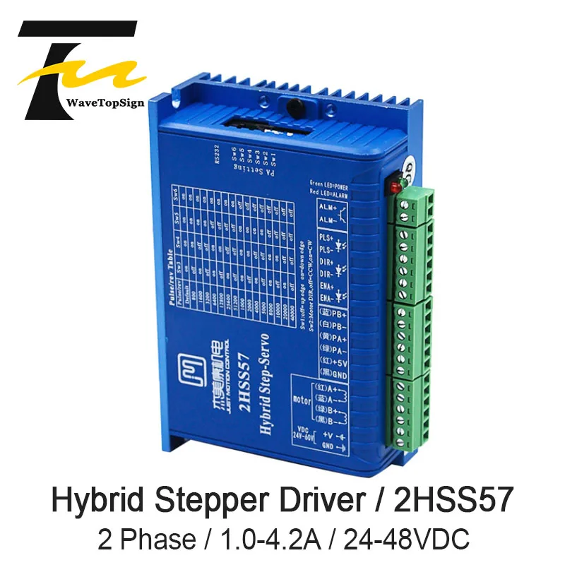JMC Hybrid Step-Servo Motor Driver 2HSS57 Input Voltage DC24-48V Current 1.0-4.2A Match with 57 Series Hybrid Motor
JMC Hybrid Step-Servo Motor Driver 2HSS57 Input Voltage DC24-48V Current 1.0-4.2A Match with 57 Series Hybrid Motor