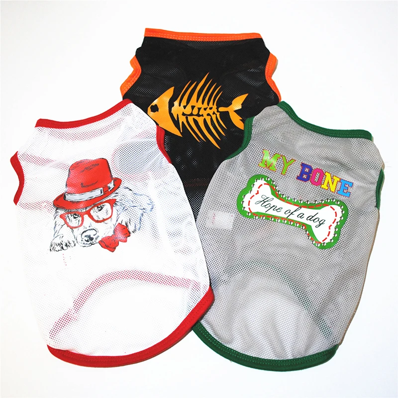 Pet Dog Clothes Soft Cool Summer Mesh Puppy Printed Shirts T shirt Cat Vests Cartoon Costume Clothing for Small Pets Chihuahua
Pet Dog Clothes Soft Cool Summer Mesh Puppy Printed Shirts T shirt Cat Vests Cartoon Costume Clothing for Small Pets Chihuahua