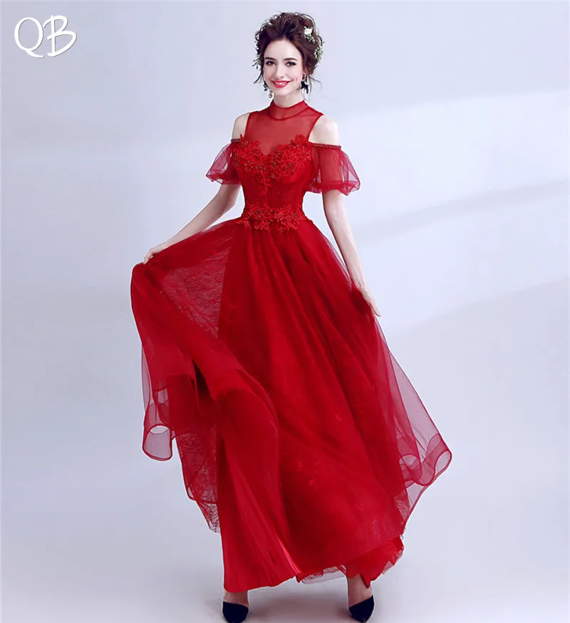 Red A-line High Neck Tulle Lace Beading Elegant Formal Evening Dresses 2020 New Fashion Bride Party Prom Dress XK204
Red A-line High Neck Tulle Lace Beading Elegant Formal Evening Dresses 2020 New Fashion Bride Party Prom Dress XK204