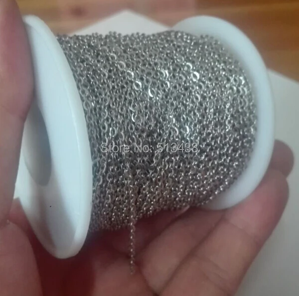 100meter/roll Thin 2.0mm Stainless Steel Strong Oval Link chain jewelry finding / Marking Chain DIY
100meter/roll Thin 2.0mm Stainless Steel Strong Oval Link chain jewelry finding / Marking Chain DIY