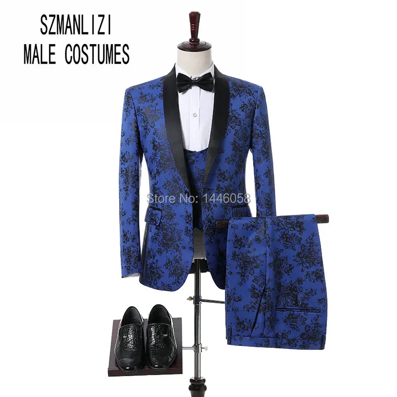 Costume Homme Blue Flower Business Men Suits 3 Pieces Slim Fit Wedding Tuxedos Groomsmen Best Man Formal Suit for Men Tuxedos
Costume Homme Blue Flower Business Men Suits 3 Pieces Slim Fit Wedding Tuxedos Groomsmen Best Man Formal Suit for Men Tuxedos