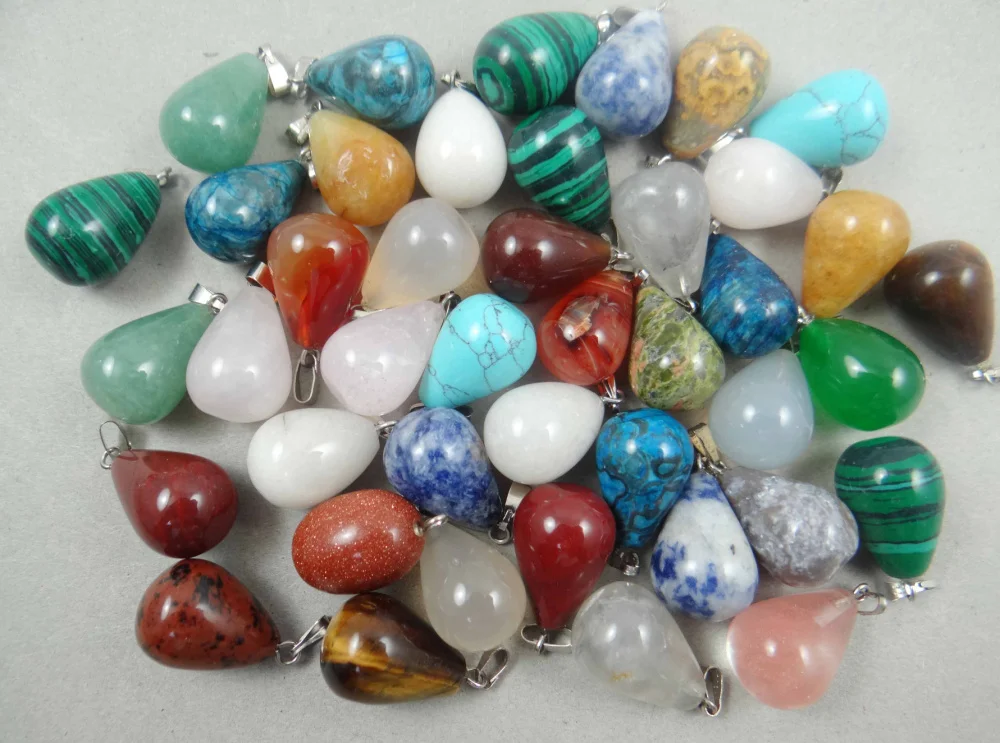 Natural Stone Turquoises Quartz crystal lapis tiger eye Teardrop Pendant for diy Jewelry making necklace Accessories50pcs
Natural Stone Turquoises Quartz crystal lapis tiger eye Teardrop Pendant for diy Jewelry making necklace Accessories50pcs
