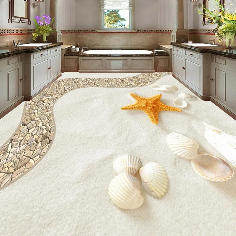 beibehang Custom large mural 3D beach shell bathroom floor thickening wear pvc waterproof super environmental film
beibehang Custom large mural 3D beach shell bathroom floor thickening wear pvc waterproof super environmental film