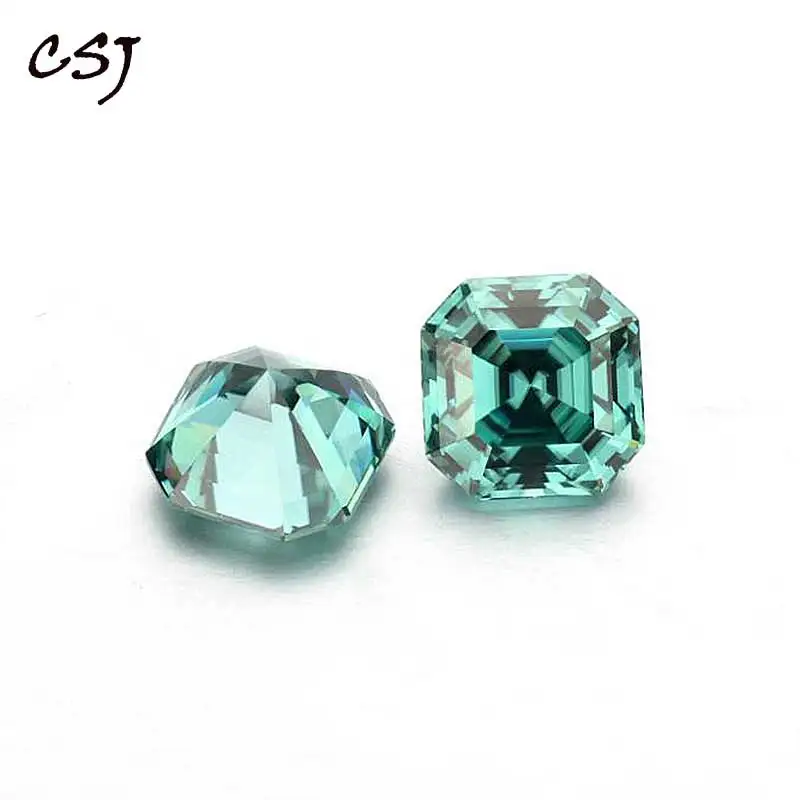 CSJ Moissanite Asscher Cut Green Color Loose Gemstone Moissanite Stone for Ring Making Women Past Diamond Tester Certified
CSJ Moissanite Asscher Cut Green Color Loose Gemstone Moissanite Stone for Ring Making Women Past Diamond Tester Certified