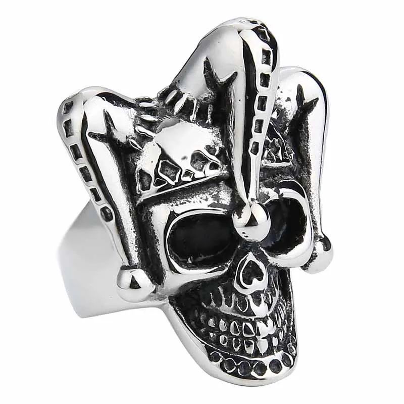 Valily Jewelry Gothic Joker Clown Skull Ring Stainless Steel Punk Gothic Ring for Men Finger Band anel masculino ,US size 8--14
Valily Jewelry Gothic Joker Clown Skull Ring Stainless Steel Punk Gothic Ring for Men Finger Band anel masculino ,US size 8--14